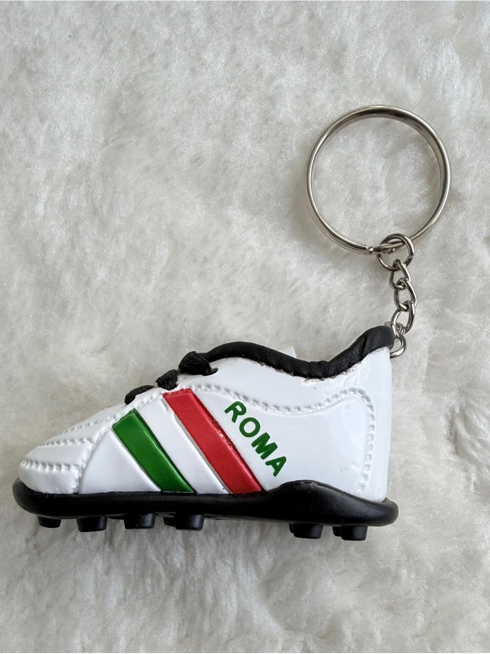 🇮🇹 Rome Soccer Football Team White Shoe Cleats Keychain